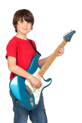 boy playing guitar